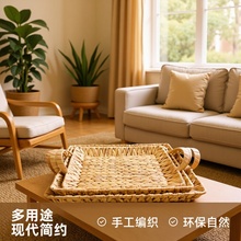 水葫芦手工编织收纳篮 天然环保 防潮工艺 杂物置物筐 托盘批发