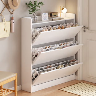 Ultra-thin Turning Bucket Shoe Cabinet Household Doorway New Style 2025 Storage Cabinet Floor-standing Wall-leaning Integrated Multi-layer Indoor Narrow Shoe Rack