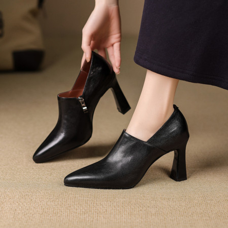 French-Style Sheepskin Pointed-Toe Women's Shoes 2026 New Model Elegant High-Heeled Shoes Versatile Deep-Cut Women's Shoes for Spring and Autumn French-Style Sheepskin Pointed-Toe Women's Shoes 2026 New Model Elegant High-Heeled Shoes Versatile Deep-Cut Women's Shoes for Spring and Autumn