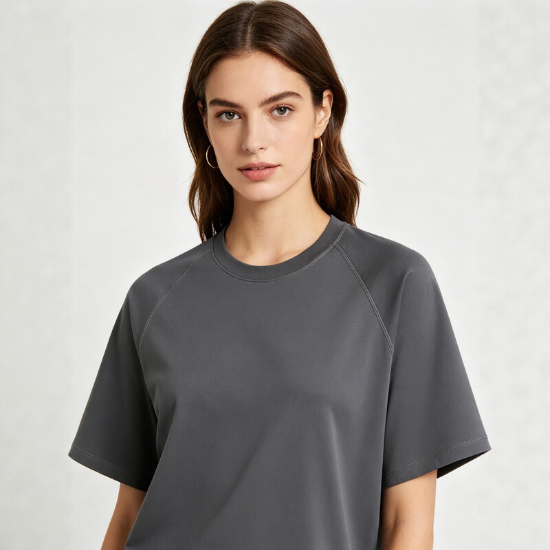 2026 New Style Raglan Round Neck Short-Sleeved T-Shirt for Women Pure Color Loose Sports Quick-Drying Casual Versatile Top T-Shirt 2026 New Style Raglan Round Neck Short-Sleeved T-Shirt for Women Pure Color Loose Sports Quick-Drying Casual Versatile Top T-Shirt