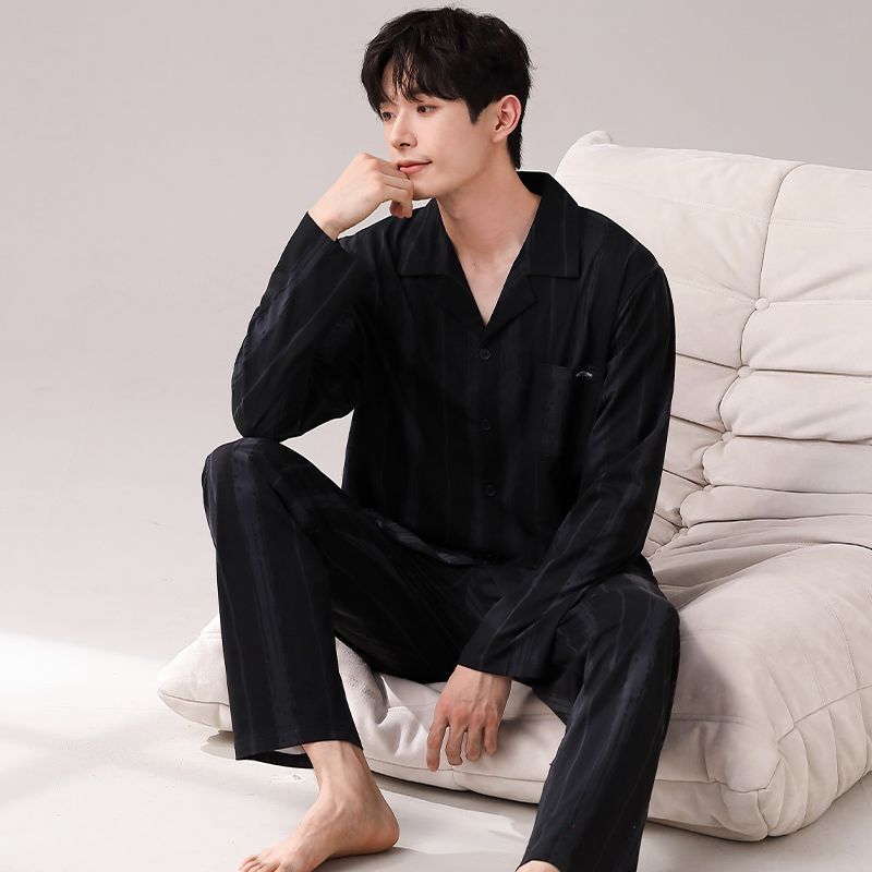 Pijamas de los hombres Primavera y Otoño Invierno 100% algodón de manga larga pantalones delgados más tamaño desgaste de alto nivel de los hombres de verano ropa de casa