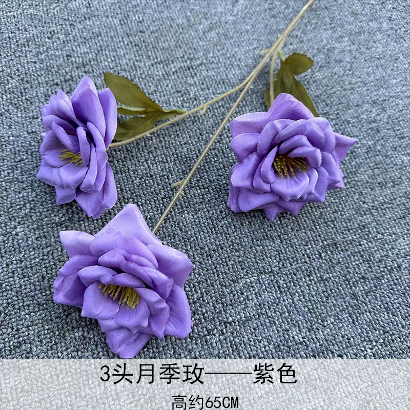 Artificial Rosa sola franela Rosa flor artificial boda decoración del hotel decoración del hogar arreglo de flores flor artificial Rose