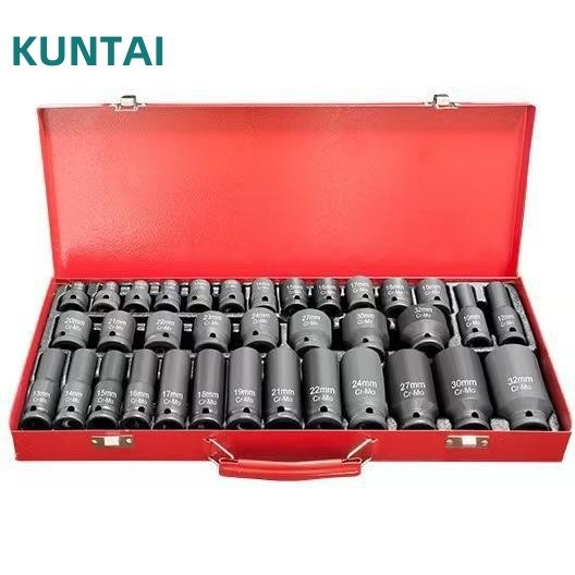 KT1/2寸35件气动套筒全套套装长短套筒组风动套筒27PC小风炮套筒