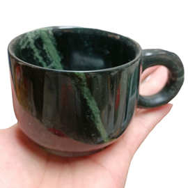 咖啡杯药王石小茶杯  蛇纹石玉杯子 玉石茶杯玉茶缸 玉水杯