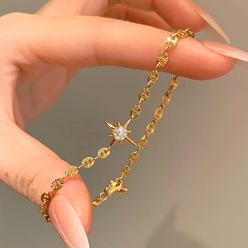 Little Red Book with Glittering Stars Bracelet Women's Flash Comet Meteor Five-pointed Star Lucky Star Hand Jewelry