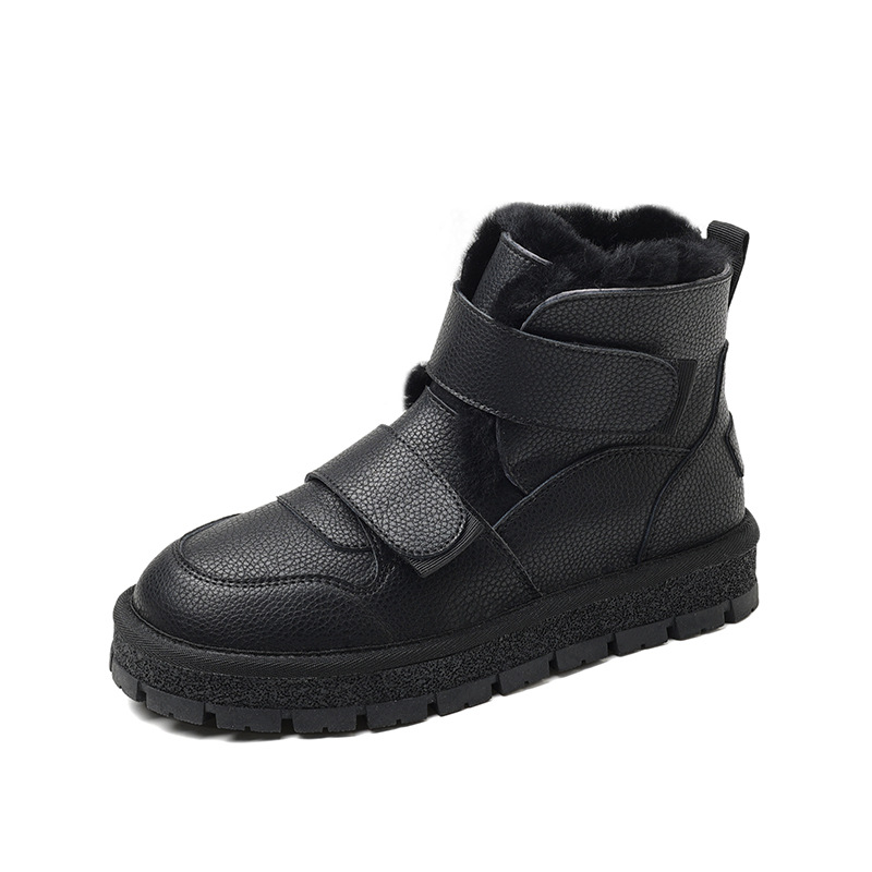 Snow boots women's winter new style with velvet and thick student warm short boots trend thick soles increase cotton shoes_voghion.com