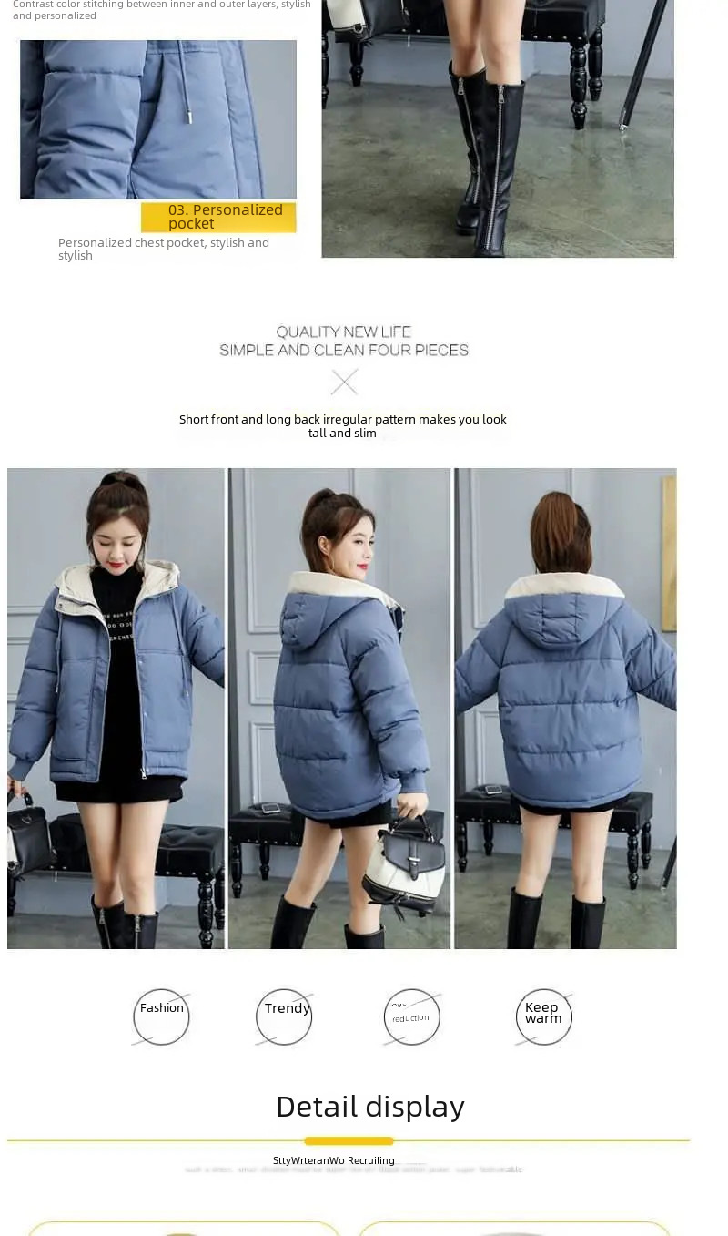 Women's Winter Puffer Coat Loose Fit Short Lightweight Cotton Jacket_voghion.com