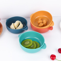 Household Creative Dual-Ear Wheat Straw Bowl Rice Bowl Large Capacity Salad Bowl Ramen Bowl Noodle Bowl Soup Bowl Wholesale