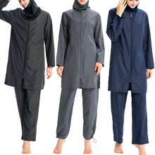 欧美中东保守泳衣全覆盖三件套沙滩装迪拜土耳其分体泳衣防晒冲浪