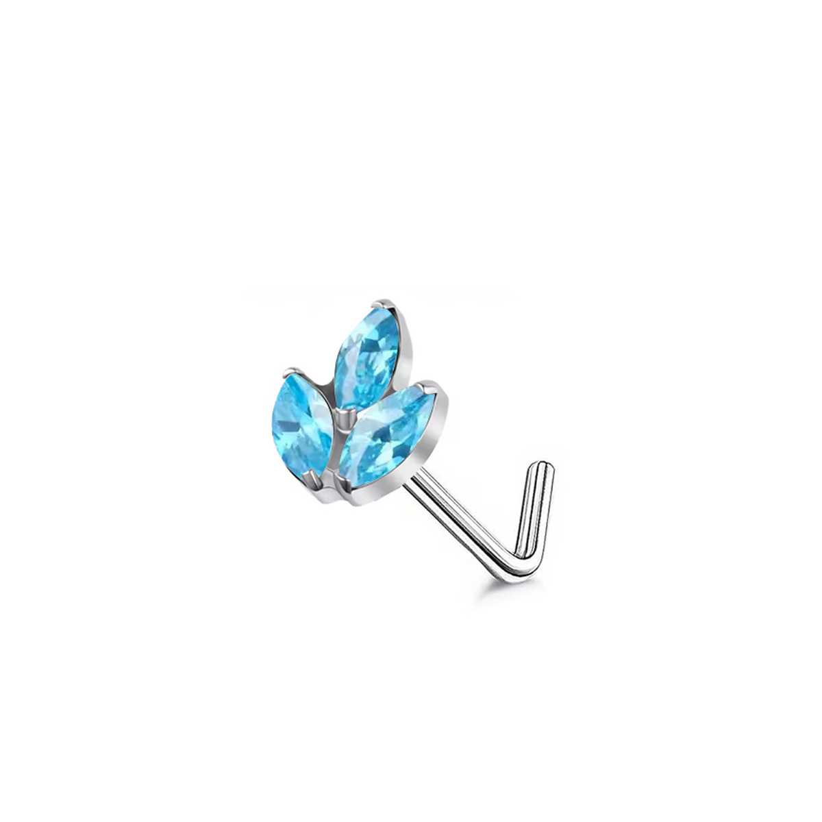 Piercing nez en acier inoxydable avec zircon fin et élégant_voghion.com