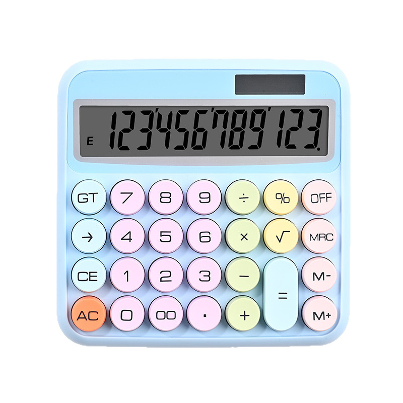 Calculadora Financiera de Teclado Mecánico de ABS Energía Solar 12 Dígitos para Oficina y Contabilidad