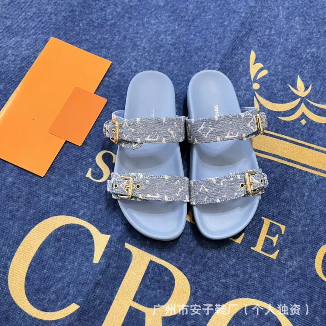2024 nueva Europa, América, Oriente Medio, Nigeria, Singapur, Camboya, hebilla de cinturón de metal, velcro, zapatillas planas