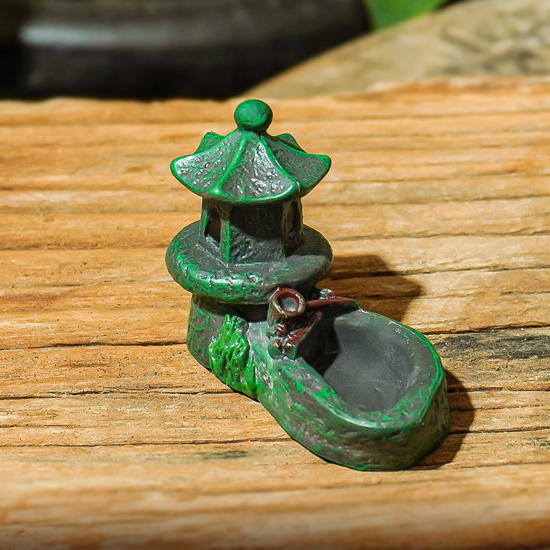 Micro-paisaje de musgo, estanque artificial creativo, torre de jardinería, paisajismo para peceras, adornos de paisajismo, mini adornos en miniatura