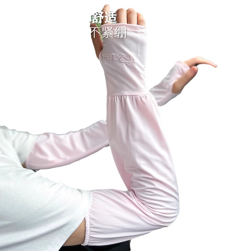 여름 운전 사이클링 썬 스크린 얇은 아이스 실크 느슨한 플러스 사이즈 사이버 연예인 손 소매 암 보호 여성용 슬리브 핑거 장갑