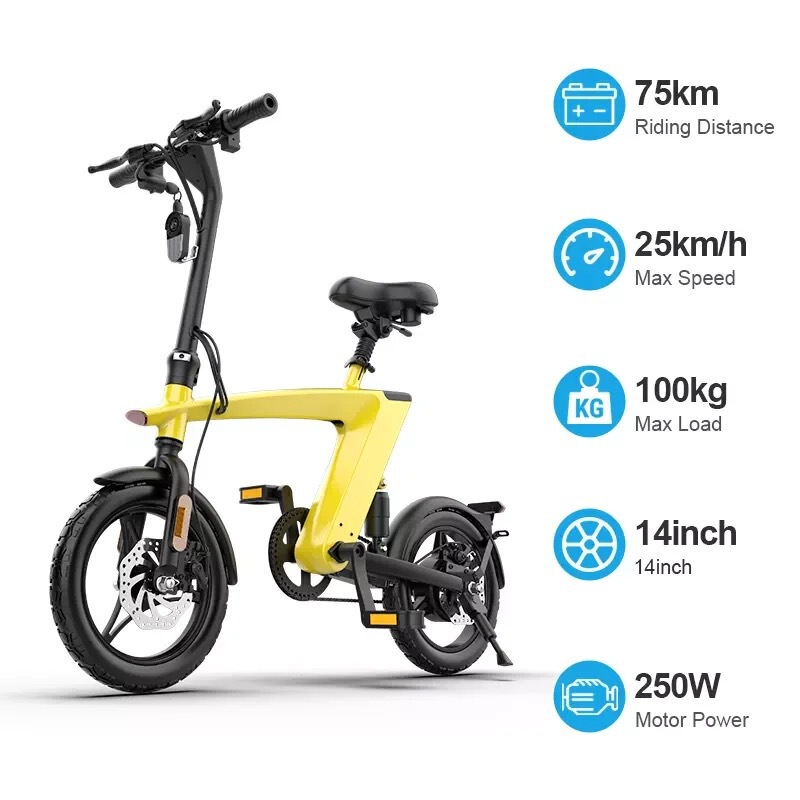 Factory Direct Supply of 36V250W Folding Electric Bicycles, Aluminum Alloy Lithium Battery Adult Mobility Vehicles, Available for Bulk Purchase