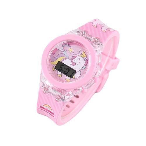 A06976 Luminous watch unicorn luminous silicone electronic watch plus bracelet (2pcs/set)