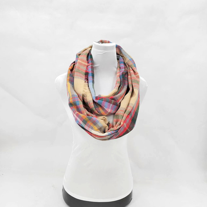 Cuello Tejido a Cuadros Poliéster Térmico para Otoño e Invierno image 8