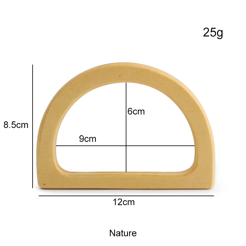 Bolsa de mano de mujer transfronteriza en forma de D, mango de madera fresco, accesorios de mango de madera para bolsas de tallar láser DIY image 8