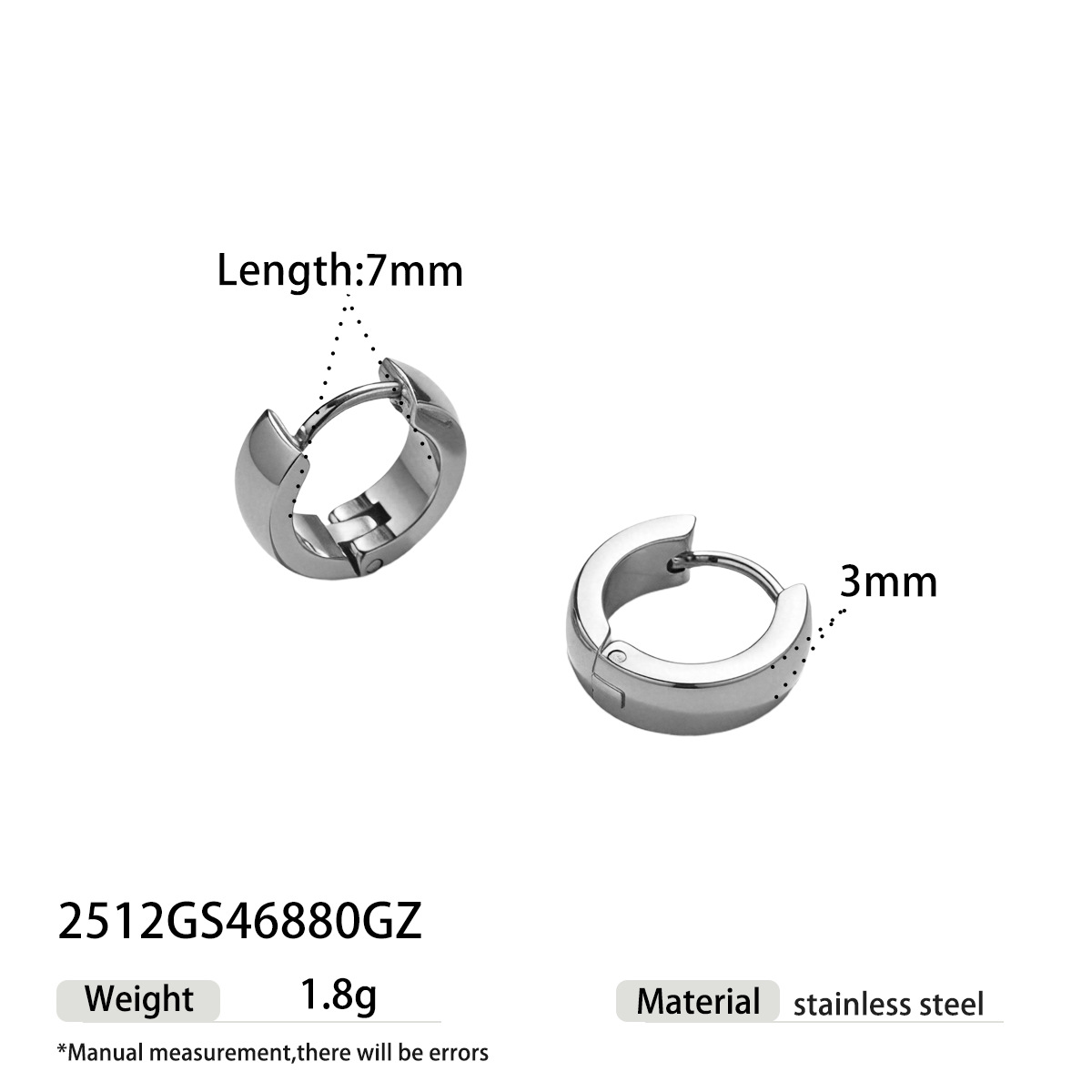 TENA Europa y los Estados Unidos de moda pendientes de acero inoxidable de alta calidad anillo de sensores geométricos joyas de hebilla de orejas joyas de acero de titanio transfronterizas image 7