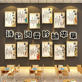 古诗词国风教室氛围布置装饰班级文化墙贴小学高三励志黑板报