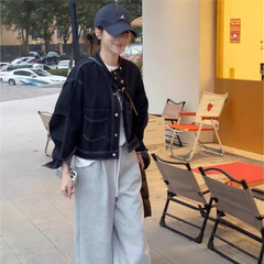 港风牛仔外套女短款夹克2025秋新款宽松显瘦小个子休闲上衣牛仔衣