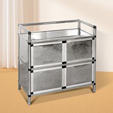 橱柜家用厨房加厚餐边柜茶水柜多层不锈钢碗柜经济型置物柜出租屋