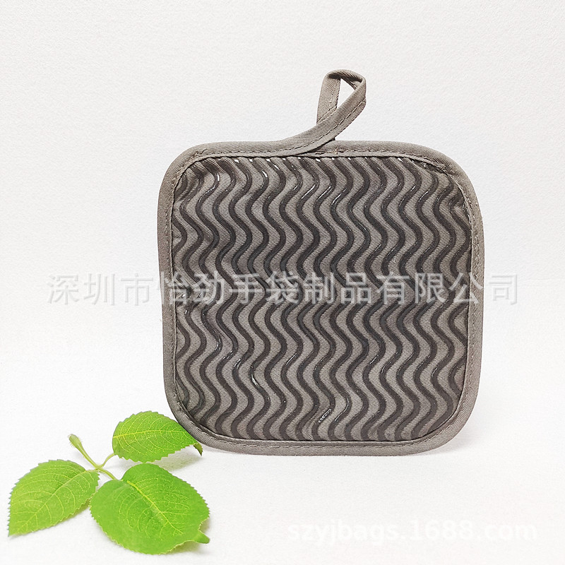 单面锏棉餐垫涤棉圆角煲垫定制波浪纹滴胶锅垫