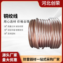 铜包钢绞线镀铜钢绞线接地线工厂避雷引下线绞线编织铜包钢绞线