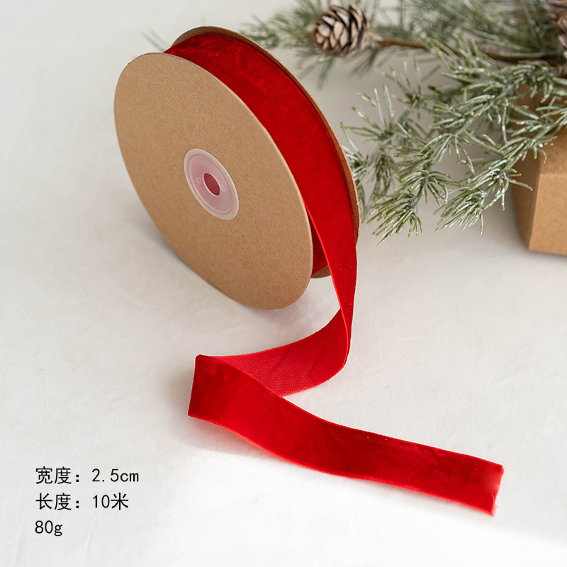クリスマス装飾アマゾン1cm 2.5cmベルベット無弾片面植毛帯diy蝶ネクタイ部品包装袋|undefined