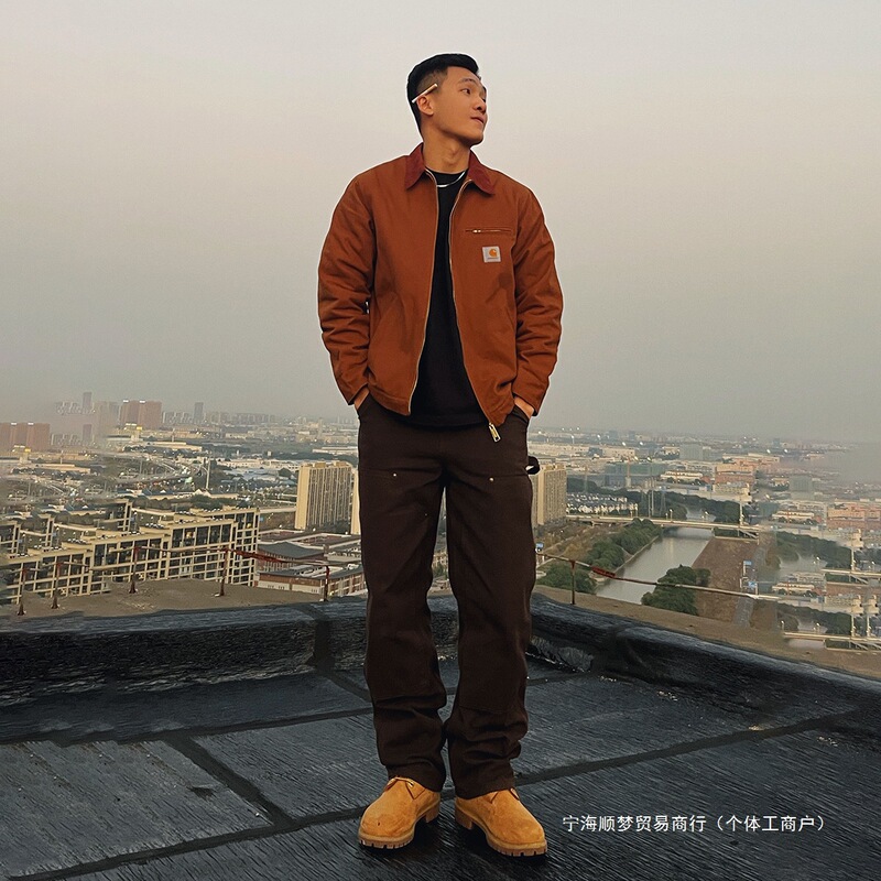 In-Stock B01 Carhartt Logging Pants American High Street Vibe Style Casual Pants Heavy Double-Knee Retro Work Pants Trendy