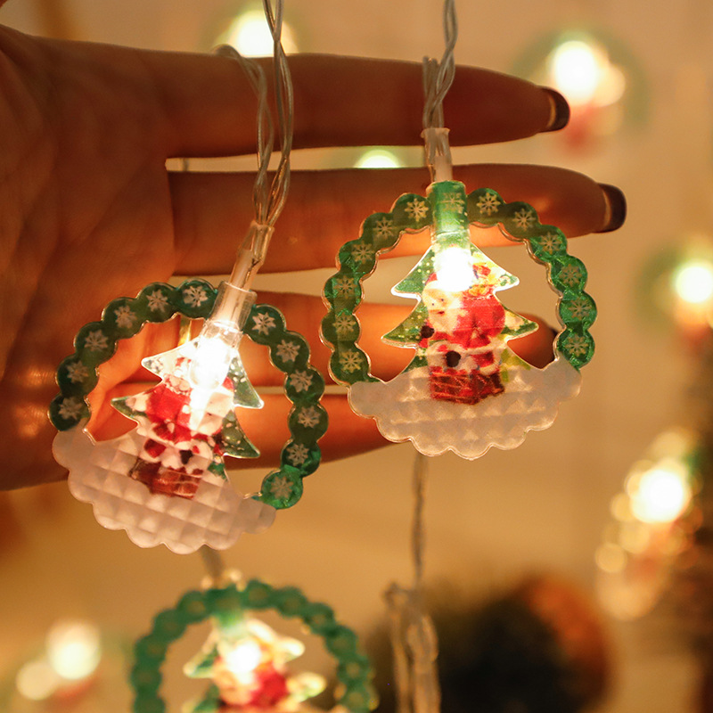 Decoración navideña, luces de colores, luces intermitentes, luces de cadena, alces huecos, luces colgantes, decoración de la habitación de la niña, atmósfera del maletero