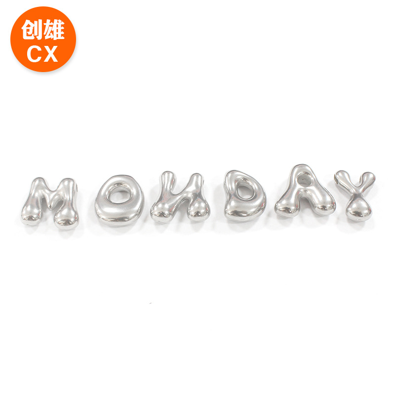glossy accessory stainless steel with letters