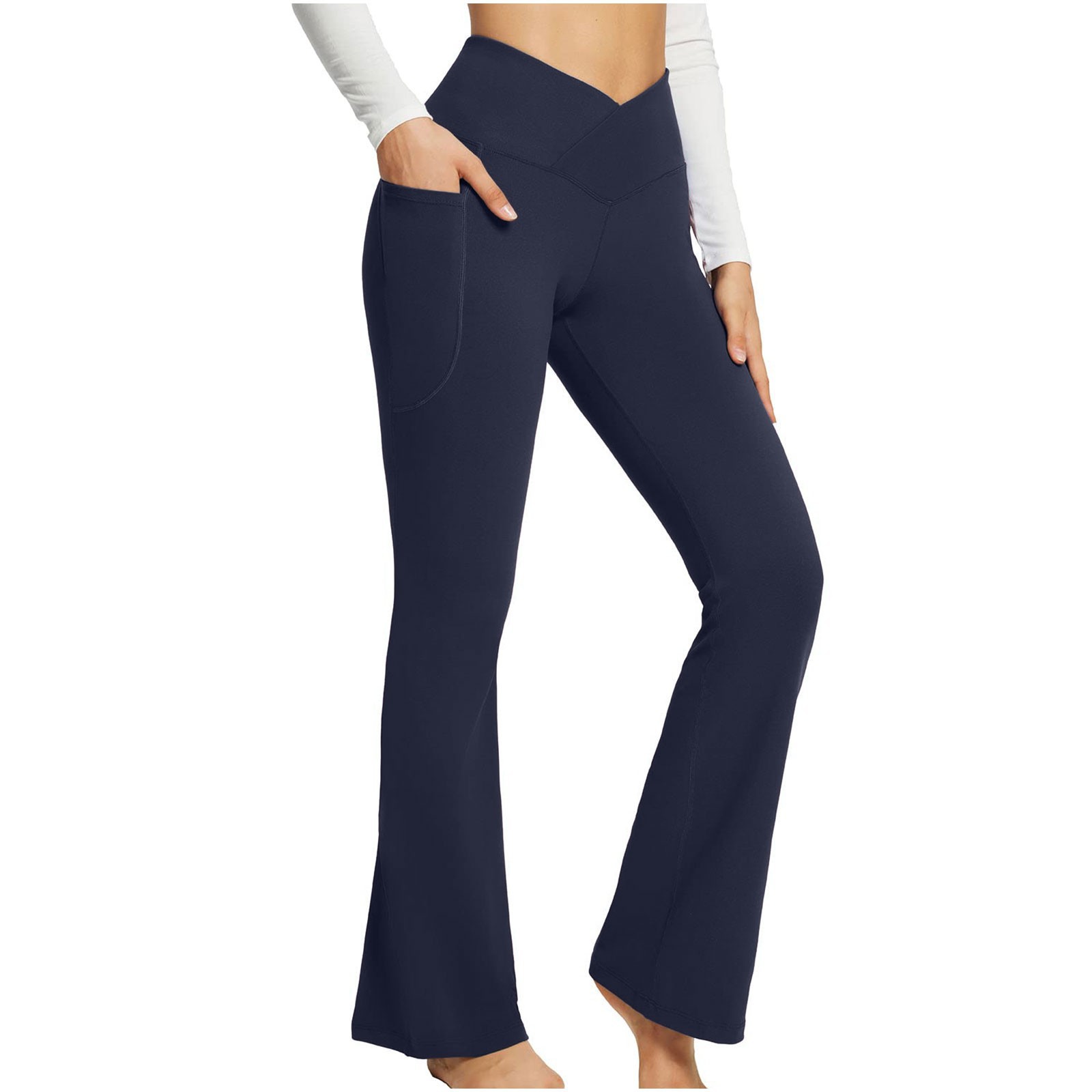 Women's Daily Fashion Solid Color Full Length Pocket Flared Pants display picture 52