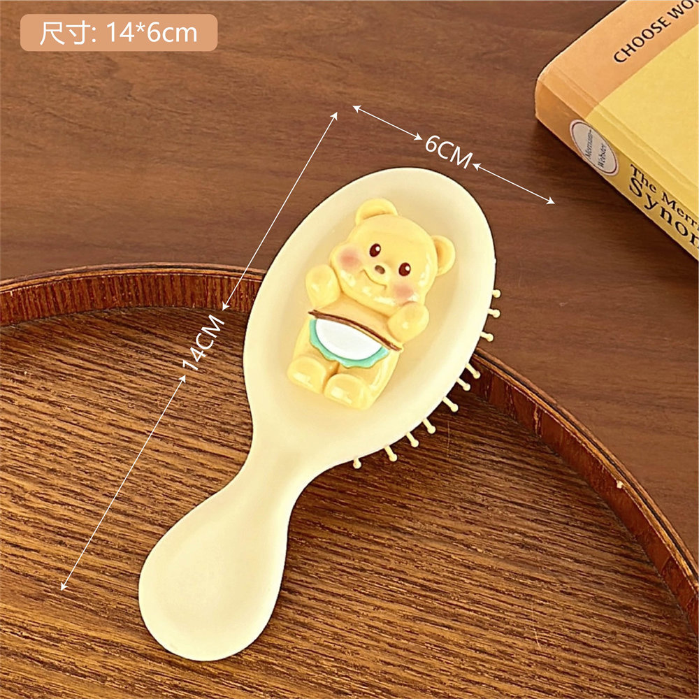 Creativo de dibujos animados chica corazón portátil peine flor cojín de aire peine portátil con espejo de maquillaje plegable peine mini hembra