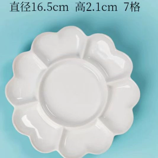 7-inch plum blossom plate with large middle circle