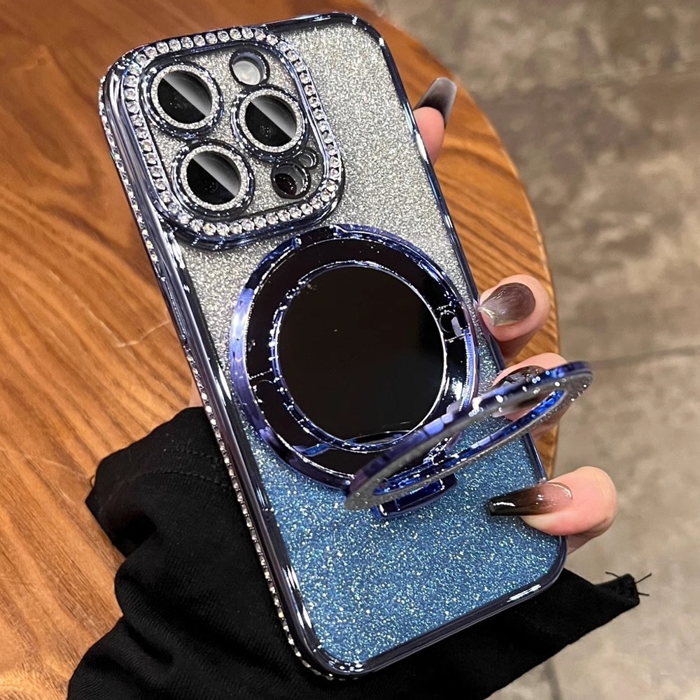 Luxury Diamond Glitter Phone Case For Iphone With Mirror Holder_voghion.com