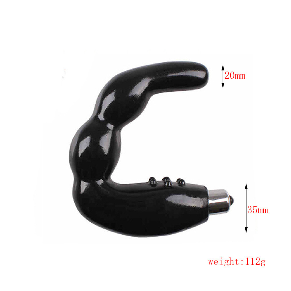C-Type Electric Prostate Massager with Silicone Beads, ABS Anal Plug Vibrator — detail image 5