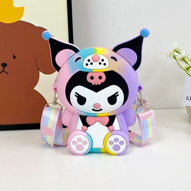 クロミ子供のかわいいコインシリコーン幼稚園少女メッセンジャーバッグショルダーバッグ漫画プリンセスバッグ|undefined