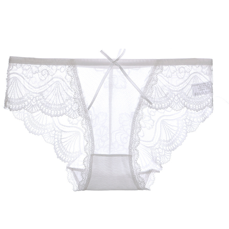 2025 New Pure Desire Style Hollow-out Low Waist Women's Briefs Breathable Pure Cotton Antibacterial Crotch Sexy Lace Underwear for Women