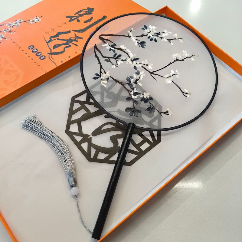 両面刺繍団扇古風扇子円扇刺繍扇子両面刺繍団扇蘇刺繍団扇漢服舞踏扇|undefined