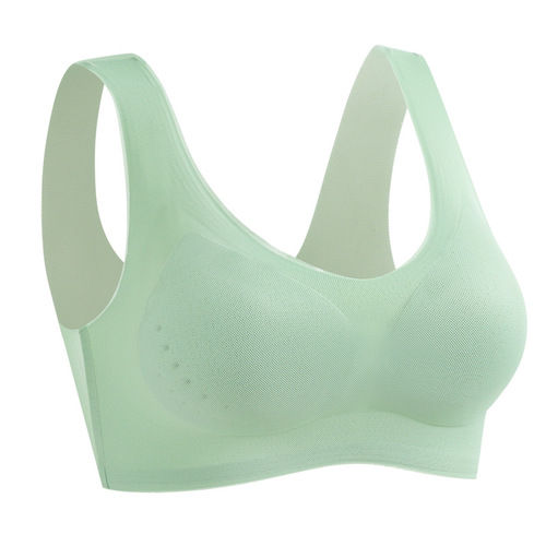 New slim mesh breathable seamless underwear for women without underwire, sporty backless style, plus-size sleep latex bra