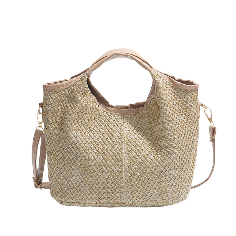 2025 este año popular bolsas de tejido de mano de mujer moda de estilo extranjero bolsa de hombro bolsa de viaje de playa bolsa de paja