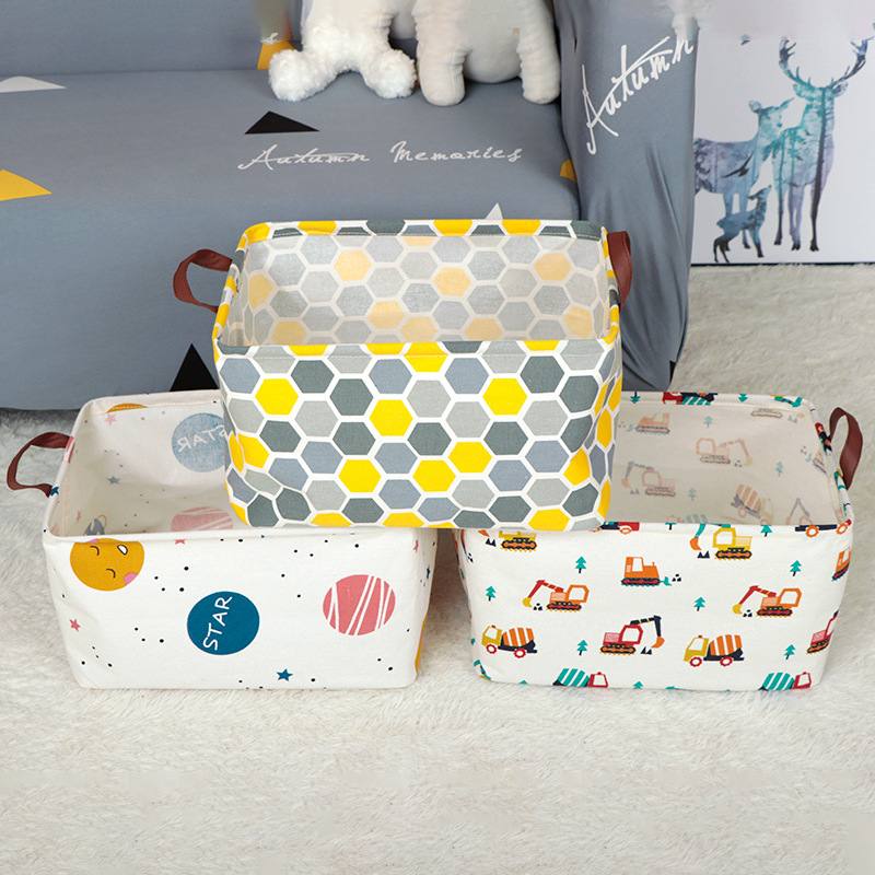 Transfronterizo Amazon cesta de almacenamiento rectangular artículos diversos organización de juguetes cesta de almacenamiento mango cesta de almacenamiento de tela fabricante