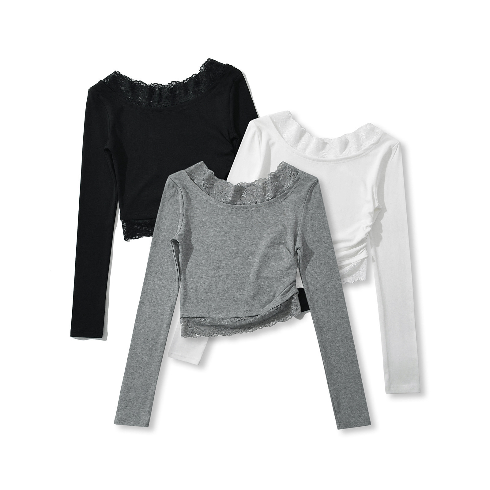 Lace autumn sexy base long-sleeve