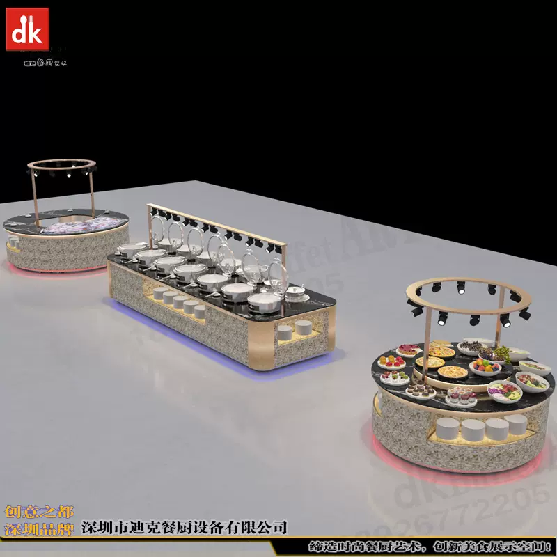 迪克高端定制自助餐台工厂 国外项目酒店布菲台 自助餐炉及保温灯