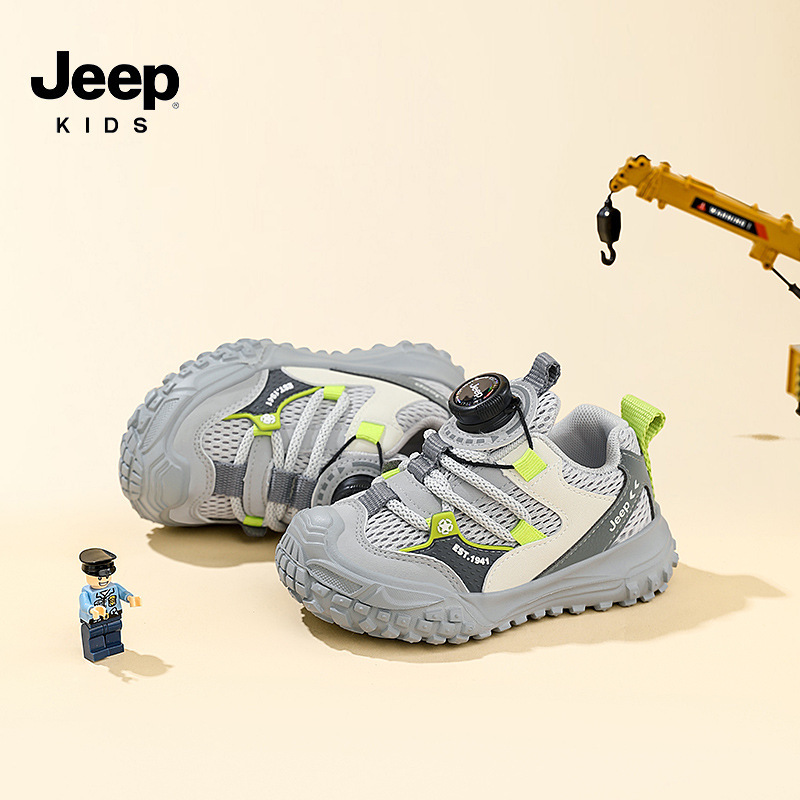 Jeep男童宝宝鞋2025年春夏新款旋转纽扣女童运动鞋舒适软底儿童鞋|undefined
