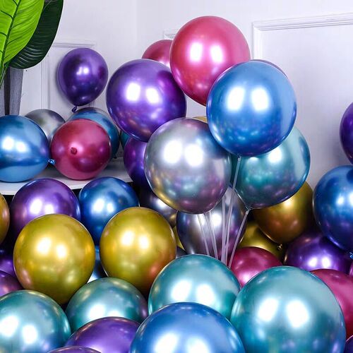 Cross-border metal balloons 12-inch glitter balloons set birthday party decoration wedding arrangement wedding supplies wholesale