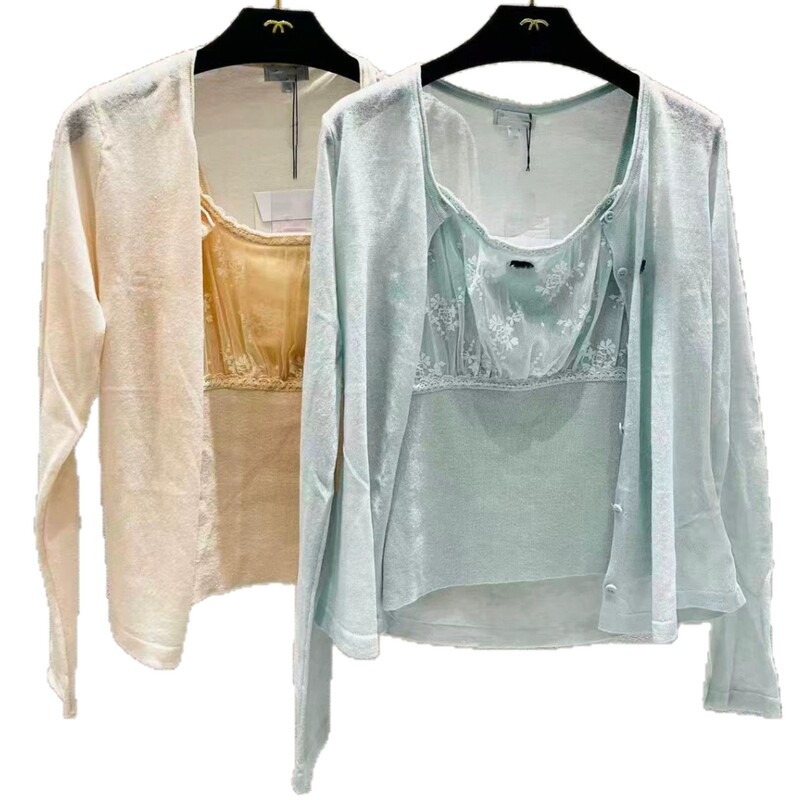 Shenzhen Nanyou Goods ~ High-End Version of Ch Brand 26 Summer New Model, Solid Color Simple Knit Long-Sleeve Cardigan/Vest