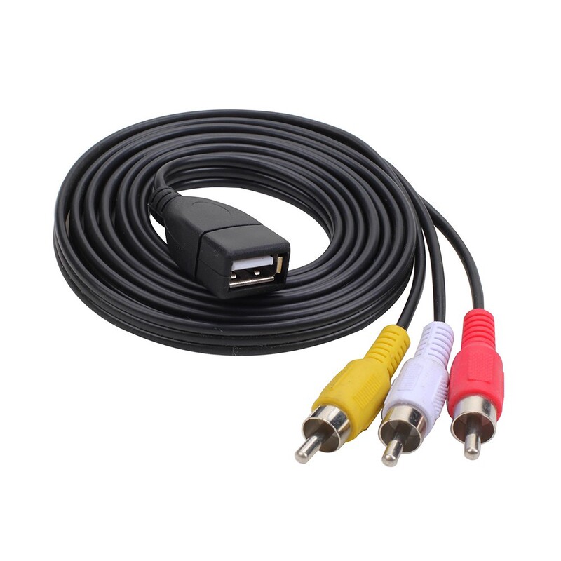 USB Female to Three Rca Av Cable USB to 2Rca Audio and Video Cable Splitter 1 to 3 1 Female 3 Male Cable Connector