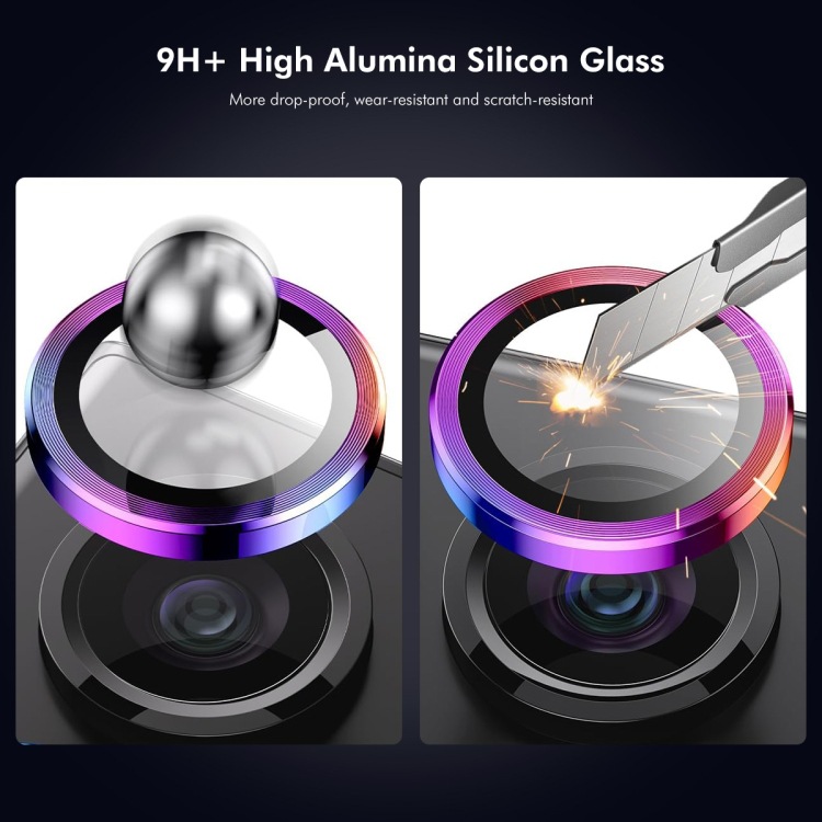 ENKAY Hat-Prince AR película protectora de lente metálica opaca aleación de aluminio + vidrio templado detrás para iPhone 16 / 16